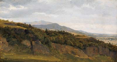 German landscape with view towards a broad valley