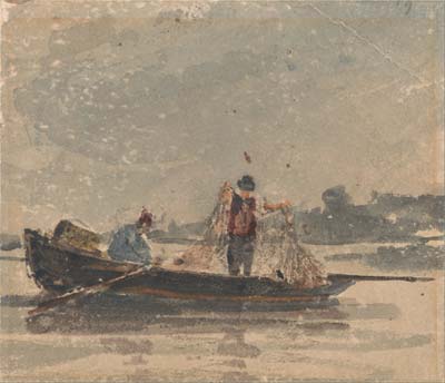 Fishermen Drawing a Net