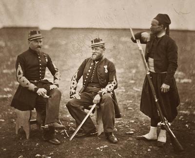 French officers and Zouave Crimean War