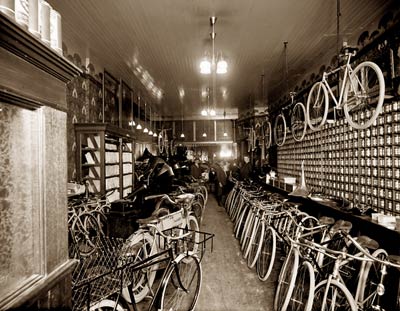 Bicycle shop, Detroit, Michigan early 20th century