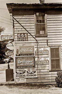 Soft drink advertising 1938, Halifax store NC