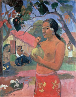 Woman Holding a Fruit (Eu haere ia oe) Paul Gauguin