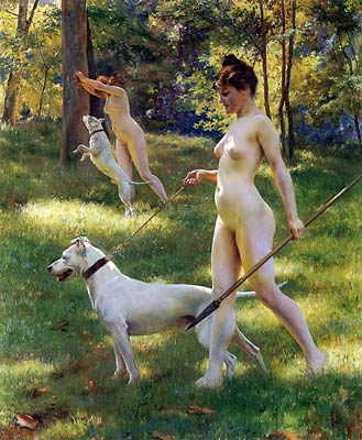Nymphs Hunting 1898 Julius Leblanc Stewart