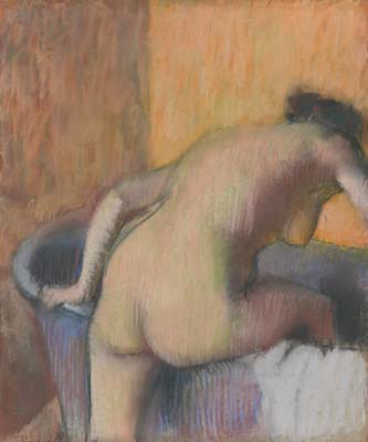 Bather stepping into a tub