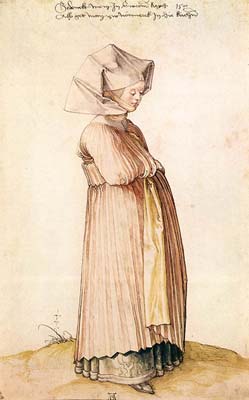 Nuremberg woman dressed for church 1500, Albrecht Durer