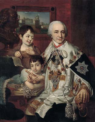Portrait of count g g kushelev, Vladimir Borovikovsky