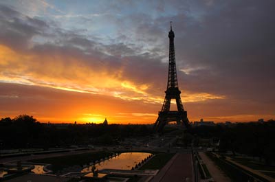 Early morning sun rise, Eiffel Tower, Paris