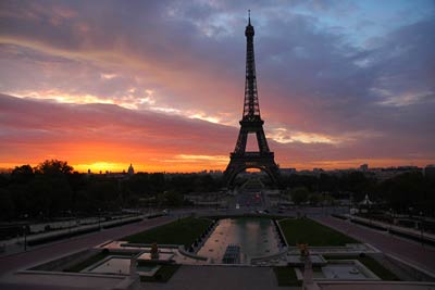 Morning sun rise, Eiffel Tower, Paris, France