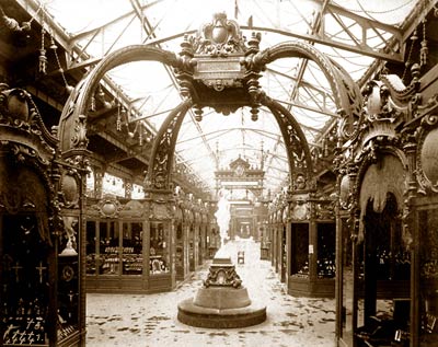 Exhibits in the Palace of Diverse Industries, Paris Exposition,