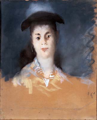 Woman Wearing a Hat with Silk Gauze