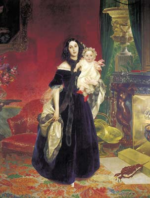 Portrait of Mariya Arkadyevna Bek with daughter