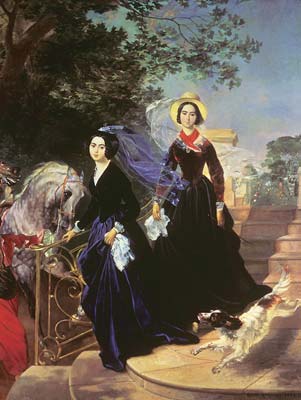 Portrait of sisters alexandra and olga shishmarevy
