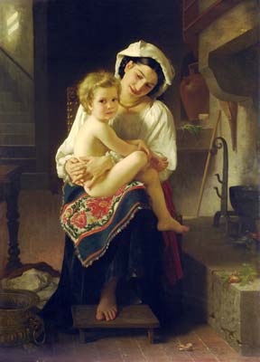 Young mother gazing at her child