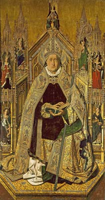 Saint Dominic of Silos enthroned as abbot