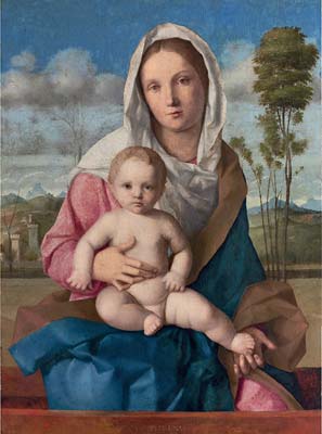 Madonna and child in a landscape