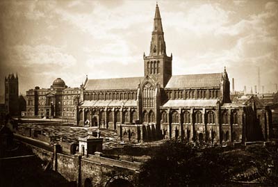 Glasgow Cathedral from the Southeast antique photograph