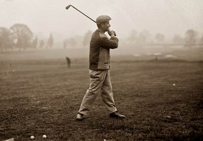 Jerome D. Travers playing golf, Baltusrol