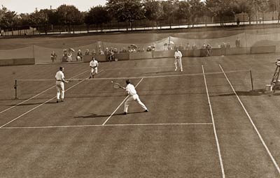 Tennis match, doubles, Cresent Club 1908