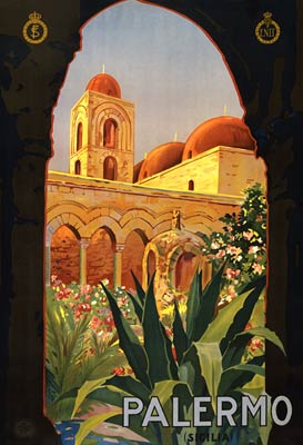 Palermo (Sicilia) Tourist Holiday Poster, 1920