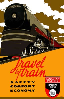 Canadian Pacific Railway Lines Vintage Travel Poster
