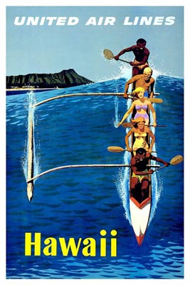 Vintage travel poster - Hawaii by United Air