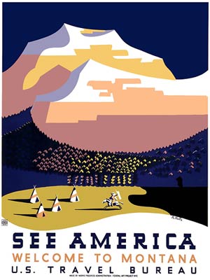 See America -Montana vintage travel poster