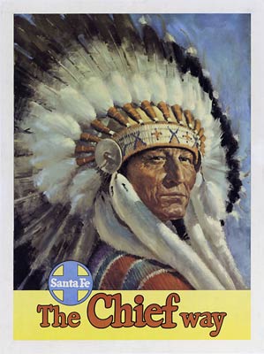 Santa Fe, The American Chief Way, tourist poster