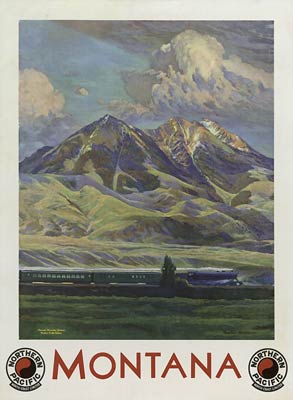Montana Northern Pacific railway poster
