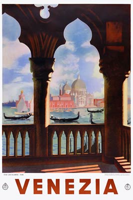 Venezia - italia vintage travel poster