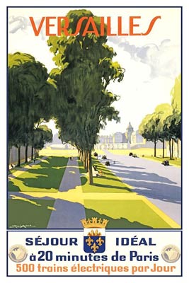 Versailles France vintage tourism poster