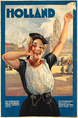 Holland vintage travel poster