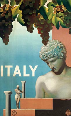 Italy, vintage tourism travel poster