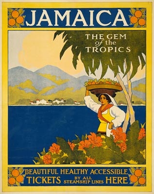 Jamaica, the Gem of the Tropics 1910 travel poster