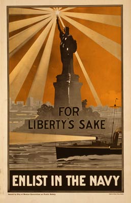 For Liberty's sake, enlist in the Navy WWI Poster