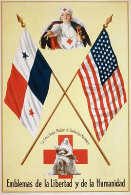 Emblemas de la libertad y de la humanidad Red Cross WWI Poster