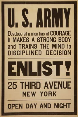 U.S. Army strong body trained minds US WWI Poster
