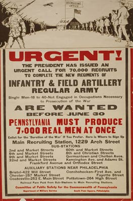 Infantry and field artillery, regular Army WWI Poster