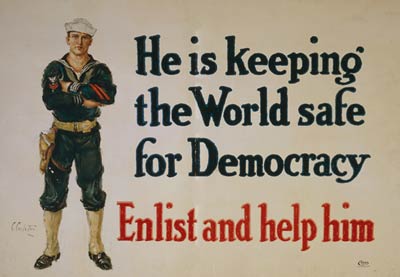 Keeping the world safe for democracy Sailor WWI Poster