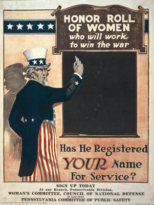 Honor roll of women - Win the war - World War One Poster