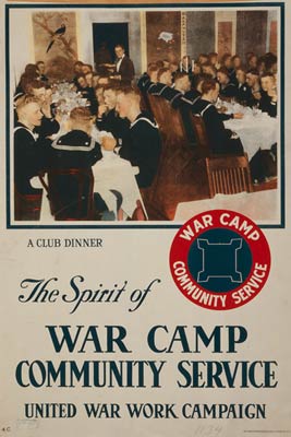 The spirit of war camp community service - sailors - WWI Poster