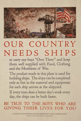 Our country needs ships - shipyard scene - WWI Poster