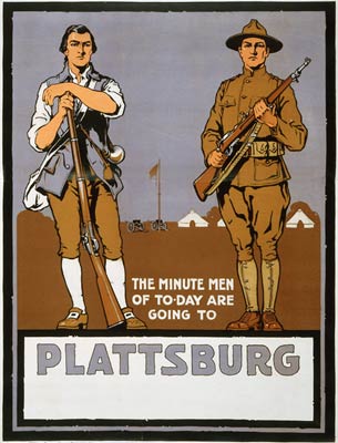 Minute men of to-day are going to Plattsburg WWI Poster