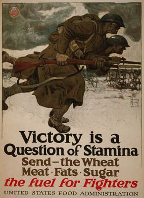 Soldiers running with bayonets US World War I Poster