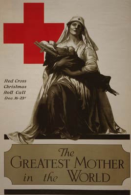 Nurse cradling a wounded soldier - World War I Poster
