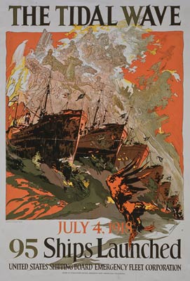 The tidal wave - July 4, 1918 - World War I Poster