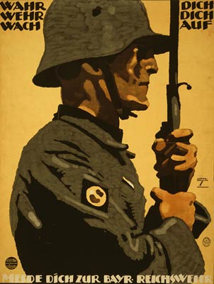 Enlist in the Bavarian Reichswehr German WWI Poster