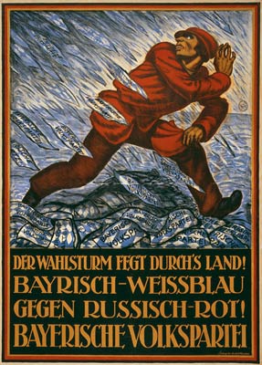 Bavarian People's Party Election Storm - German WWI Poster