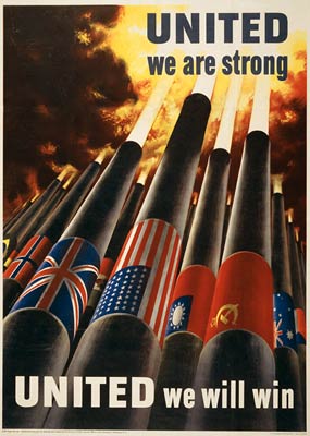 American WWII Poster - United we are strong