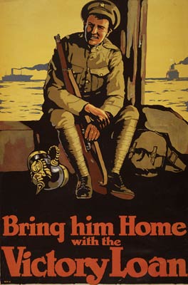 Soldier with rifle and kit - Canada WWI Poster