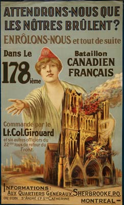 Marianne - burning cathedral - artillery attack War Poster